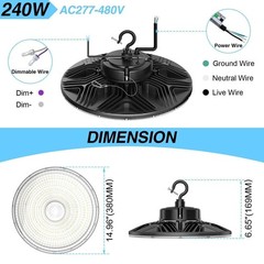 480V 240W UFO LED High Bay Light Industrial Commercial Warehouse Ceiling Lights