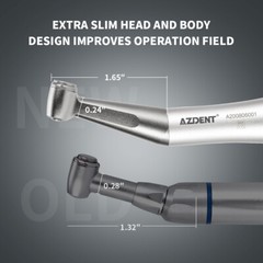 AZDENT Dental Contra Angle Low Speed Handpiece 1:1 Direct Drive 1.6mm FG Burs