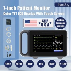7″ Patient Monitor ICU CCU Vital Signs Monitor ECG/NIBP/TEMP/RESP/SPO2/PR