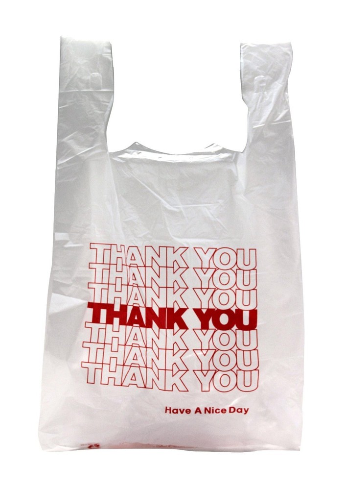 NEW 100 ct PLASTIC SHOPPING BAGS T-SHIRT TYPE, GROCERY WHITE SMALL SIZE BAGS.