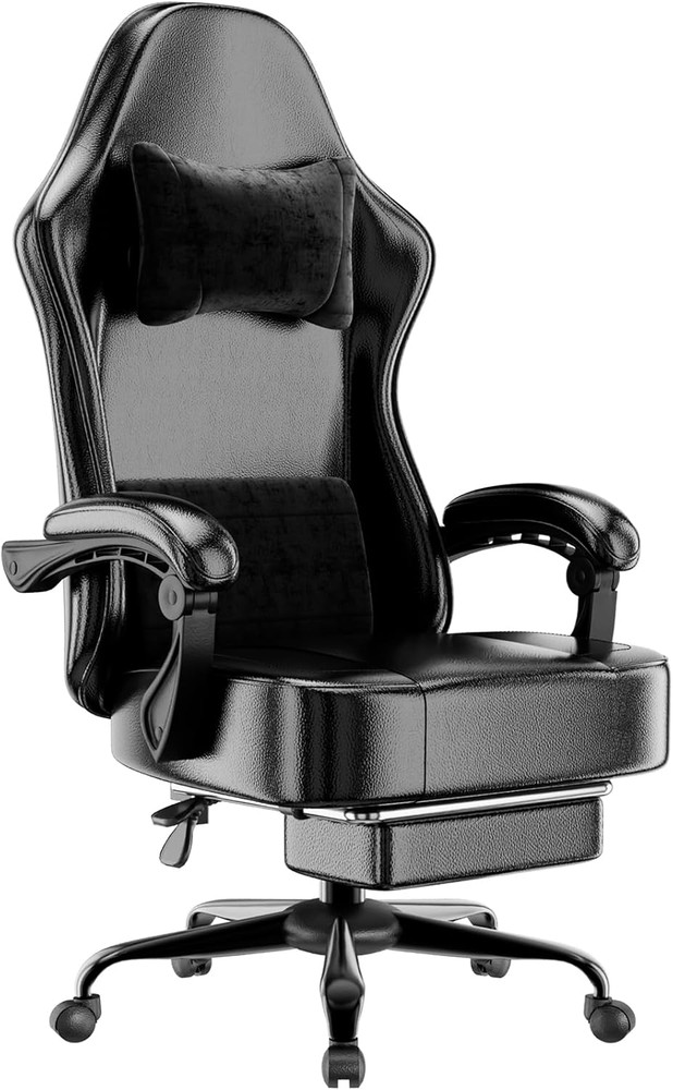 Gaming Chair with Pocket Spring Cushion and Footrest, Ergonomic Computer Chair f