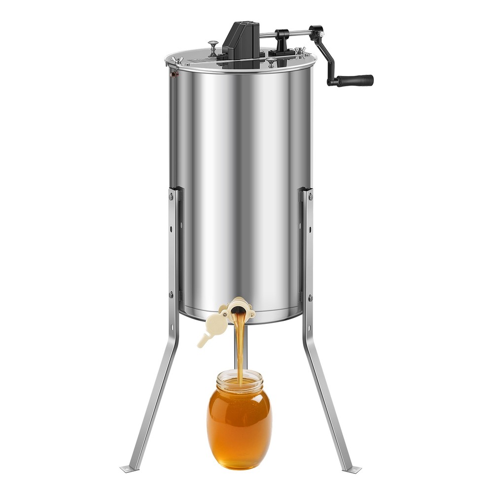 VEVOR Manual Honey Extractor 2Frame Beekeeping Honeycomb Spinner Stainless Steel