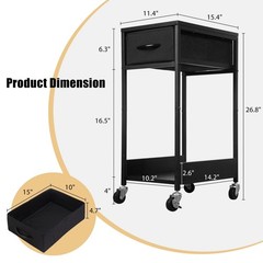 Kokorona Computer Tower Stand with Drawer Mobile PC Tower Stand for Under Desk