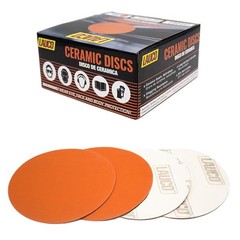 Premium 6″ Hook and Loop Sanding Ceramic Discs (Box of 50) – (GRIT-80) 25958