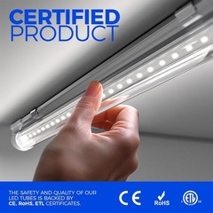 Barrina (6) LED Shop Lights 8FT 72W 10000LM 6500K Super Bright White T8 Linkable