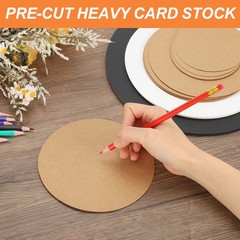 24 Pcs Circle Card Stock, 7.5 Inch Cardstock Paper Circles for DIY, Kraft Color
