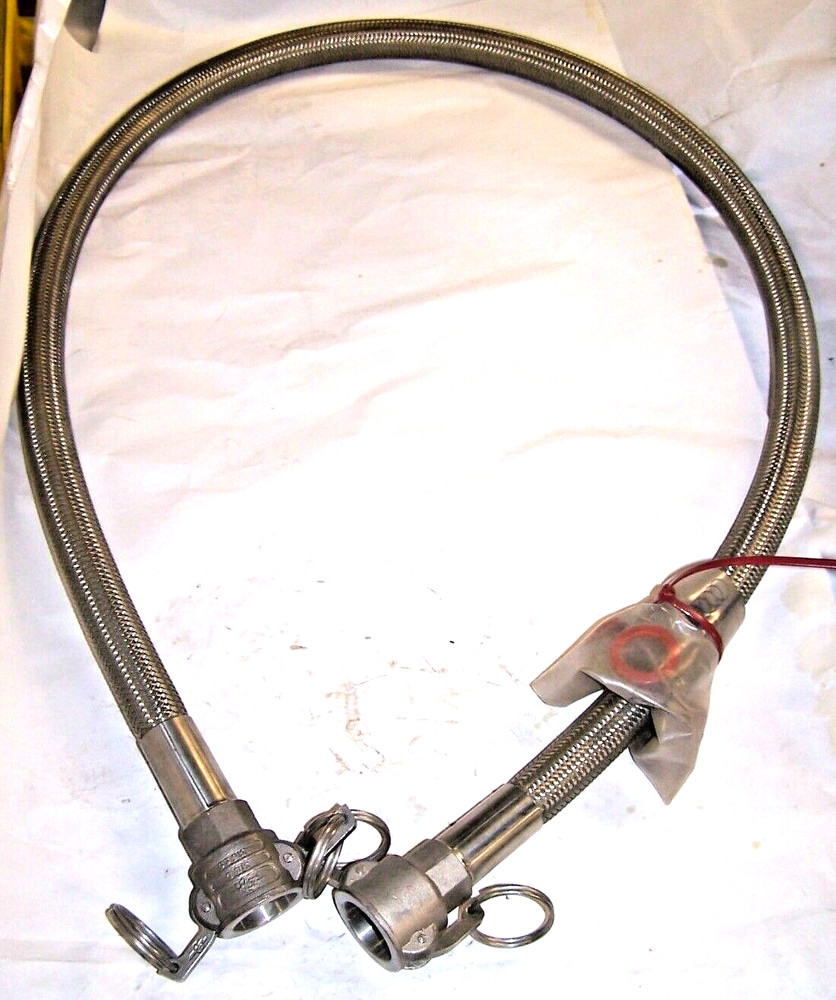 🌟 STAINLESS STEEL BRAIDED FLEXHOSE 63″ X 3/4″ CAM LOCK ENDS 3/4 D 316SS