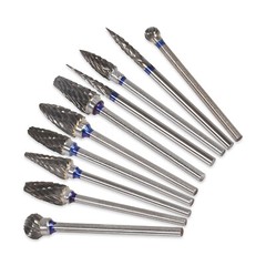 Tungsten Carbide Cutter HP Kit Dental Beauty Burs Lab Drill Polisher Tool 10 Pcs