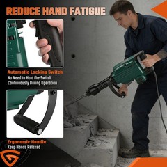 Demolition Jack Hammer Concrete Breaker 3000W Electric Hammer W/ 2 Chisel Bit