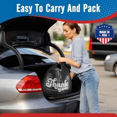 10000 10K Count Thank You Plastic Bags Black Small Business 12″ x 6.5″ x 21″