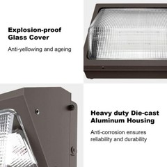 2Pcs 80Watt Outdoor Led Wall pack Light 5000K UL DLC Listed replace 400W MH Ip65