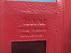 Filofax Finsbury Leather Pocket Organizer Red *Look Closely-minor tarnishing*