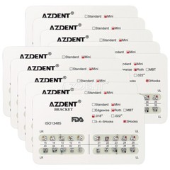 AZDENT Brackets de Ortodoncia Dental Estándar Roth MBT.022/018 con Ganchos 3/345