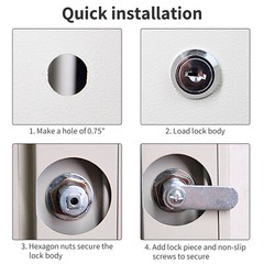 2 Set Keyed Alike Cabinet Cam Lock 3/4″ Cylinder Toolbox Lock for Drawer Dresser
