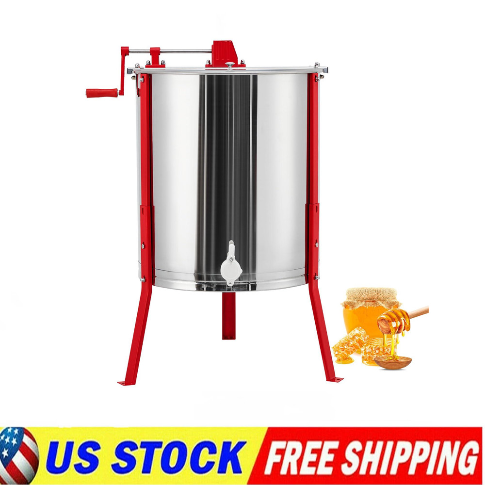 2/4 Frame Manual Honey Extractor, Stainless Steel Manual Beekeeping Extraction