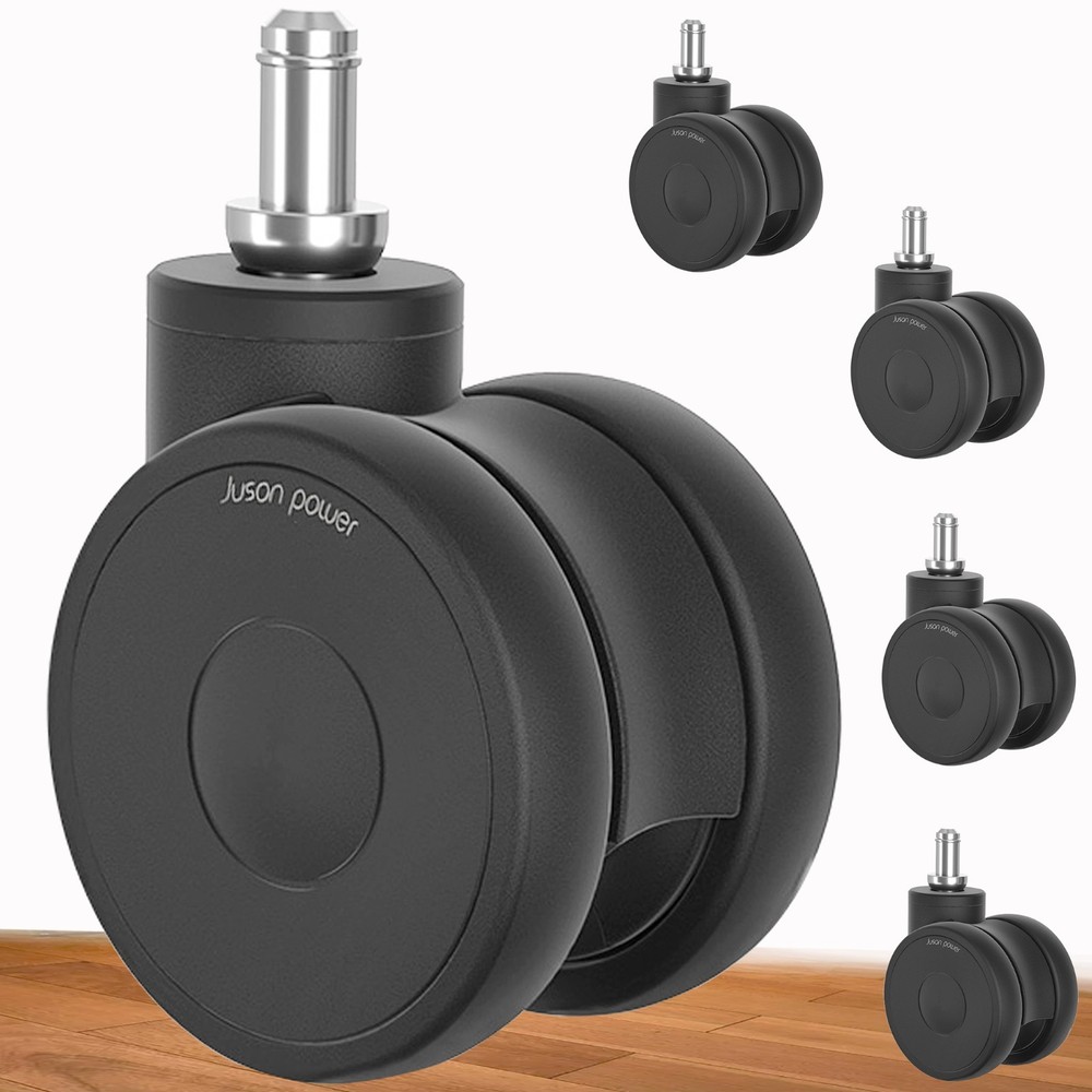 5Pcs Office Chair Casters 2.5-inch 600 lbs capacity silent casters replacement