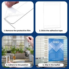 12 Pack Wall Mount Acrylic Sign Holders 8.5×11 – No Drill Photo Menu Display Fra