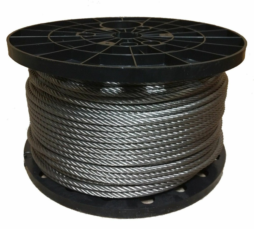 1/4″ Stainless Steel Aircraft Cable Wire Rope 7×19 Type 316 (350 Feet)
