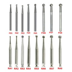 Dental Round Carbide Steel Drills FG / RA Burs fit for High/Low Speed Handpiece