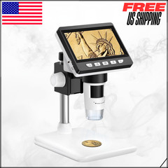 Digital Coin Microscope 1000X For Error Coins W/ 8 LED Lights PC View 4.3″