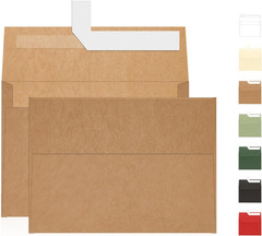 A7 Brown Kraft Envelopes Self Seal 100 Pack 120 GSM， Printable 5×7 Envelopes for