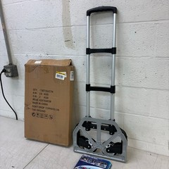 Folding Hand Truck Aluminum Portable Folding Hand Cart 165lbs Capacity Black