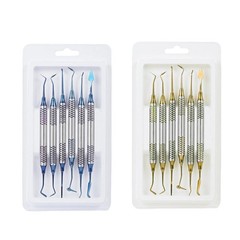 6 Pcs Dental Composite Resin Filling Tool Set Titanium Plated Spatula