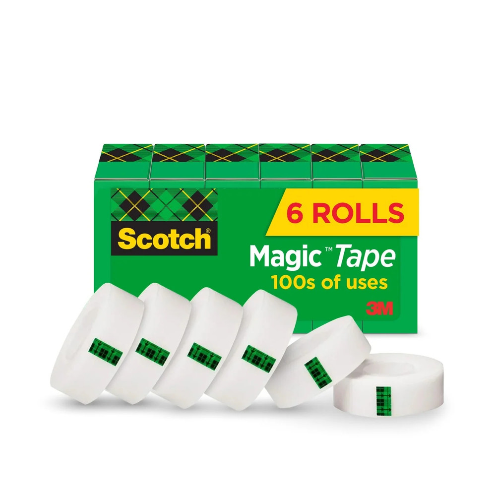 Magic Tape Refills, Clear, 3/4 in X 800 In, 6 Refills