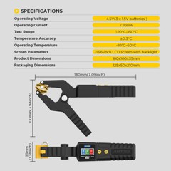 HVAC Thermometer Pipe Clamp Temperature Digital Temperature Probe -58℉ to +500℉