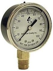 Water Well Pump Liquid Filled Side Lower Mount Pressure Gauge 0 to 100 PSI, 1/4″