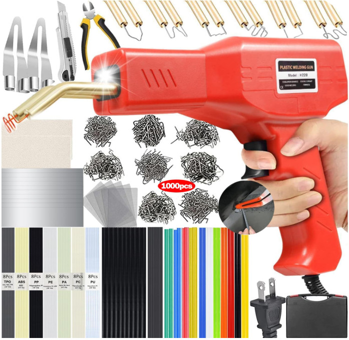 Upgraded 220W Plastic Welder, 2 in 1 Plastic Welding Kit Plastic Repair Welder K