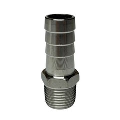 1/2” NPT Male to 18mm Stainless Hose Barb Adapter Oil Fuel Water Fitting