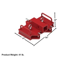 2″ Dual Forklift Hitch Receiver Aadpter 14.04*10.92*5.38 in C”2.11 in