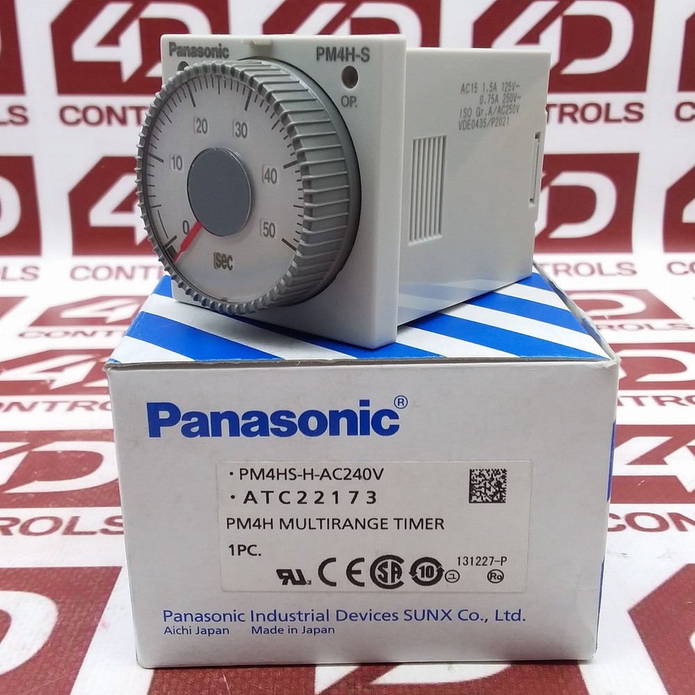 PM4HS-H-AC240V | Panasonic | Timer, 100-240VAC, 2xC/O, DIN48, Opened