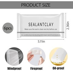 2026 Upgraded Moldable Sealant Clay, Faster Drying 6Pack Sealant Mastic, Qui…