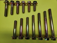 M12-1.75 x (CHOOSE LENGTH & QTY) Class 10.9 Flange Bolts & Lock Nuts Yellow Zinc