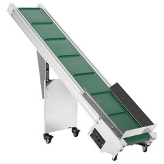 78″L Electric Incline Conveyor Machine, Max. 54.3″H Lift, 7.87″W Rubber PVC Belt