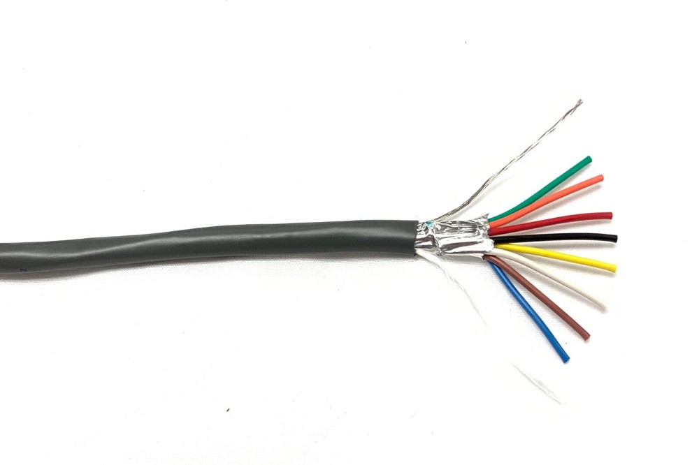 25 ft West Penn Wire 3271 – 8 Conductor 22 Gauge Shielded Cable CMR – USA Made!