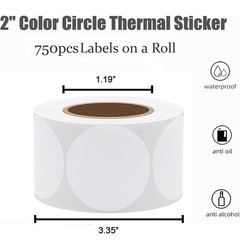 2inch Circle/Square Thermal Labels Self-Adhesive Sticker Round For Zebra MUNBYN