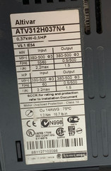 ATV312H037N4 | Schneider | Variable Speed AC Drive, 0.37KW / 0.5HP, 1.5A, Used