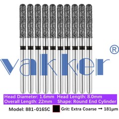 10pc/pk Dental FG Diamond Burs High Speed Flat/Round End Cylinder Polishing Burs