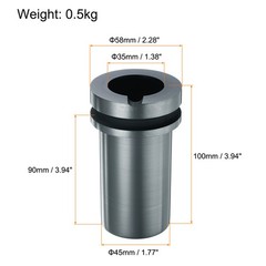 Graphite Crucible 0.5kg High Purity Graphite Crucible Melting Ingot 1.38″ ID