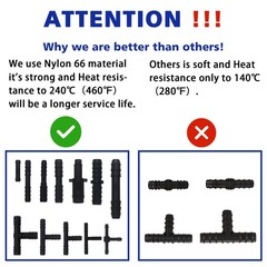 Vacuum Connector Assortment 113 PCS Heat Varies (1/8″ to 3/8″), Black