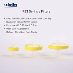 100 Pack PES Filter Lab Filters 0.22μm Pore Size 13mm Diameter Hydrophilic Fi…