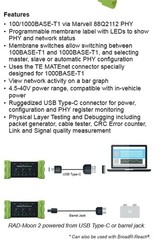 RAD-MOON2 100/1000BASE-T1 Media Converter – As shown, with cable
