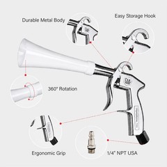 LAUCO Air Blow Gun for Car Detailing, Tornado Car Cleaning Gun, Air Compressor