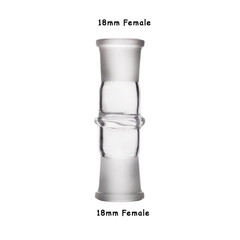 2pcs 18mm female to 18mm female glass adapter