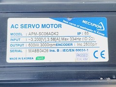 MECAPION Servo Motor APM-SC06ADK2 , 600W , 3000RPM , 2500 p/r Encoder #2