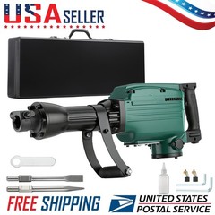 Demolition Jack Hammer Concrete Breaker 3000W Electric Hammer W/ 2 Chisel Bit