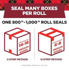 Scotch Secure Seal Ultra Clear Packaging Tape 1.88 in x 50 yd 2 Pack Shipping